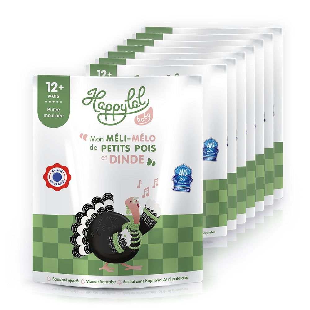 Dès 12 mois - Mon méli-mélo de petits pois et dinde (8 x 220g)